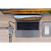 HyperDrive Slim 8-in-1 USB-C Hub - мултифункционален хъб за свързване на допълнителна периферия за MacBook Pro и устройства с USB-C (тъмносив) 2