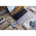 HyperDrive Slim 8-in-1 USB-C Hub - мултифункционален хъб за свързване на допълнителна периферия за MacBook Pro и устройства с USB-C (тъмносив) 2