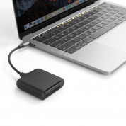HyperDrive USB-C Pro Card Reader - четец за microSD, SD и CF карти памет за мобилни устройства с USB-C (черен) 1