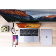 HyperDrive 3-in-1 USB-C Hub - мултифункционален хъб за свързване на допълнителна периферия за MacBook Pro и устройства с USB-C (тъмносив) 1