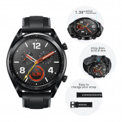 Huawei Watch GT - умен часовник с GPS за Android и iOS (черен-силиконова каишка) 3