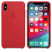 Apple Silicone Case - оригинален силиконов кейс за iPhone XS (червен) 3