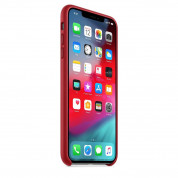 Apple iPhone Leather Case - оригинален кожен кейс (естествена кожа) за iPhone XS (червен) 4