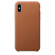 SDesign Leather Original Case - качествен кожен (естествена кожа) кейс за iPhone XS Max (кафяв)