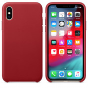 SDesign Leather Original Case - качествен кожен (естествена кожа) кейс за iPhone XS Max (червен) 1