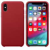 SDesign Leather Original Case - качествен кожен (естествена кожа) кейс за iPhone XS Max (червен) 3