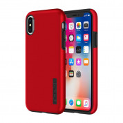 Incipio DualPro Case - удароустойчив хибриден кейс за iPhone XS, iPhone X (червен)