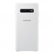 Samsung Silicone Cover Case EF-PG975TH - оригинален силиконов кейс за Samsung Galaxy S10 Plus (бял)