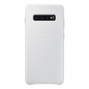 Samsung Leather Cover EF-VG975LWEGWW - оригинален кожен калъф (естествена кожа) за Samsung Galaxy S10 Plus (бял)