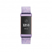 Fitbit Charge 3 Special Edition (NFC) - гривна с дисплей за следене на дневната и нощна активност на организма за iOS и Android (лилав-розово злато) (плетена каишка) 1