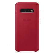 Samsung Leather Cover EF-VG975LREGWW - оригинален кожен калъф (естествена кожа) за Samsung Galaxy S10 Plus (червен)