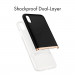 Spigen La Manon Jupe Case - дизайнерски хибриден кейс за iPhone XS, iPhone X (черен)  4