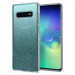 Spigen Liquid Crystal Glitter Case - тънък качествен силиконов (TPU) калъф за Samsung Galaxy S10 Plus (прозрачен)  5