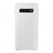 Samsung Leather Cover EF-VG973LWEGWW - оригинален кожен калъф (естествена кожа) за Samsung Galaxy S10 (бял)