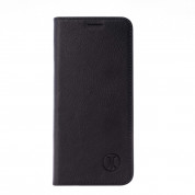 JT Berlin BookCase Tegel Case - хоризонтален кожен (естествена кожа) калъф тип портфейл за Samsung Galaxy S10 (черен)