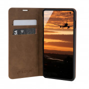 JT Berlin BookCase Tegel Case - хоризонтален кожен (естествена кожа) калъф тип портфейл за Samsung Galaxy S10 (кафяв) 4