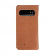 JT Berlin BookCase Tegel Case - хоризонтален кожен (естествена кожа) калъф тип портфейл за Samsung Galaxy S10 (кафяв) 2