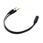 Audio Splitter - Аудио сплитер кабел (адаптер) 1 х 3.5 женско към 2 х 3.5 мъжко за мобилни устройства