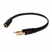 4 Pin 3.5mm Female To 2 x 3 Pin 3.5mm Male Headset Splitter Adapter 1