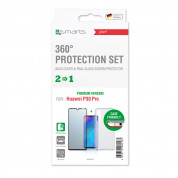 4smarts 360° Case Friendly Premium Protection Set - тънък силиконов кейс и стъклено защитно покритие за дисплея на Huawei P30 Pro (прозрачен) 2