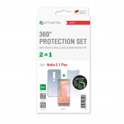 4smarts 360° Protection Set Limited Cover - тънък силиконов кейс и стъклено защитно покритие за дисплея на Nokia 3.1 Plus (прозрачен) 2