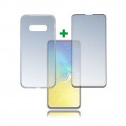 4smarts 360° Case Friendly Premium Protection Set - тънък силиконов кейс и стъклено защитно покритие за дисплея на Samsung Galaxy S10E (прозрачен)
