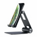 Satechi R1 Aluminum Foldable Stand - сгъваема алуминиева поставка за мобилни телефони, таблети и лаптопи до 12 инча (черен) 5