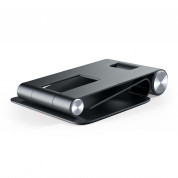 Satechi R1 Aluminum Foldable Stand - сгъваема алуминиева поставка за мобилни телефони, таблети и лаптопи до 12 инча (черен) 3