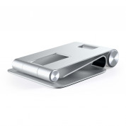 Satechi R1 Aluminum Foldable Stand - сгъваема алуминиева поставка за мобилни телефони, таблети и лаптопи до 12 инча (сребрист) 3