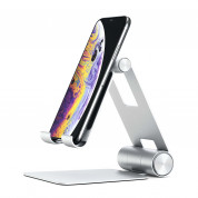 Satechi R1 Aluminum Foldable Stand - сгъваема алуминиева поставка за мобилни телефони, таблети и лаптопи до 12 инча (сребрист) 4