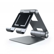 Satechi R1 Aluminum Foldable Stand - сгъваема алуминиева поставка за мобилни телефони, таблети и лаптопи до 12 инча (тъмносив) 1