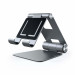 Satechi R1 Aluminum Foldable Stand - сгъваема алуминиева поставка за мобилни телефони, таблети и лаптопи до 12 инча (тъмносив) 2