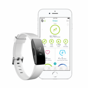 Fitbit Inspire HR - гривна с дисплей за следене на дневната и нощна активност на организмa за iOS, Android и Windows Phone (бял-черен)  2