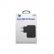 Just Wireless Mains Charger 4.2A EU - захранване за ел. мрежа 4.2A с 2 USB изхода (черен) 2