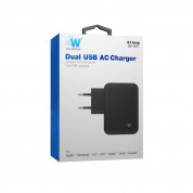 Just Wireless Mains Charger 4.2A EU - захранване за ел. мрежа 4.2A с 2 USB изхода (черен) 1