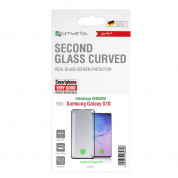 4smarts Second Glass UltraSonix with Colour Frame - калено стъклено защитно покритие с извити ръбове за Samsung Galaxy S10 (черен-прозрачен) 4