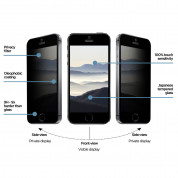 Eiger Privacy 2.5D Tempered Glass - калено стъклено защитно покритие с извити ръбове и определен ъгъл на виждане за дисплея на iPhone SE, iPhone 5S, iPhone 5 1