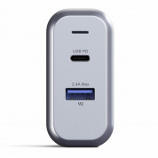 Satechi 30W Dual USB-C Wall Charger - захранване с USB-C изход (18W) и 1 x USB 3.0 изход (сив) 4