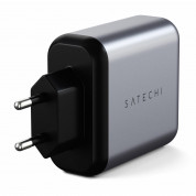 Satechi 30W Dual USB-C Wall Charger - захранване с USB-C изход (18W) и 1 x USB 3.0 изход (сив) 3