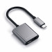 Satechi USB-C to 3.5mm Headphone Jack Adapter - активен адаптер USB-C към 3.5 мм. аудио изход и USB-C изход (сив) 2