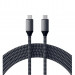 Satechi USB-C to USB-C Charging Cable 100W - USB-C към USB-C кабел за MacBook и устройства с USB-C порт (200 cm) (сив) 1