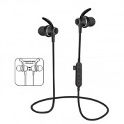 Platinet In-Ear Sport Bluetooth 4.2 + MicroSD Earphones PM1060B - безжични спортни блутут слушалки за мобилни устройства (черен)