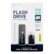 Platinet Pendrive USB 2.0 X-Depo 32GB + USB-C Adapter - флаш памет 32GB с USB-C адаптер (черен) 2