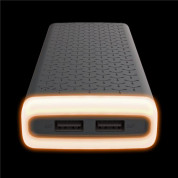 Platinet Power Bank 20000mAh - външна батерия с 2 USB изходa за таблети и смартфони (черен) 1