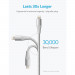 Anker PowerLine+ II USB-A to Lightning Cable - сертифициран (MFi) USB към Lightning кабел за Apple устройства с Lightning порт (90 см) (сребрист) 2