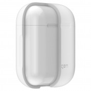 Spigen Airpods Silicone Case - силиконов калъф с карабинер за Apple Airpods и Apple Airpods 2 (бял) 4