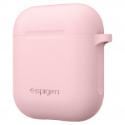 Spigen Airpods Silicone Case - силиконов калъф с карабинер за Apple Airpods и Apple Airpods 2 (розов) 2