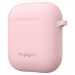 Spigen Airpods Silicone Case - силиконов калъф с карабинер за Apple Airpods и Apple Airpods 2 (розов) 3