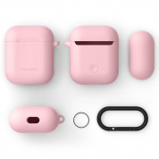 Spigen Airpods Silicone Case - силиконов калъф с карабинер за Apple Airpods и Apple Airpods 2 (розов) 6