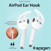 Spigen TEKA Airpods Earhooks - антибактериални силиконови калъфчета за Apple Airpods и Apple Airpods 2 (бял) (4 броя) 2